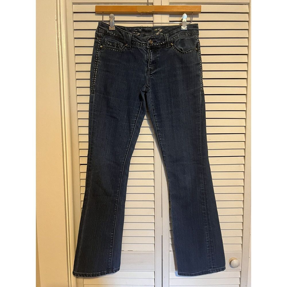 SEVEN7‎ Women's Size 28 Waist Jeans Embroidered Low Rise Embellished Pants